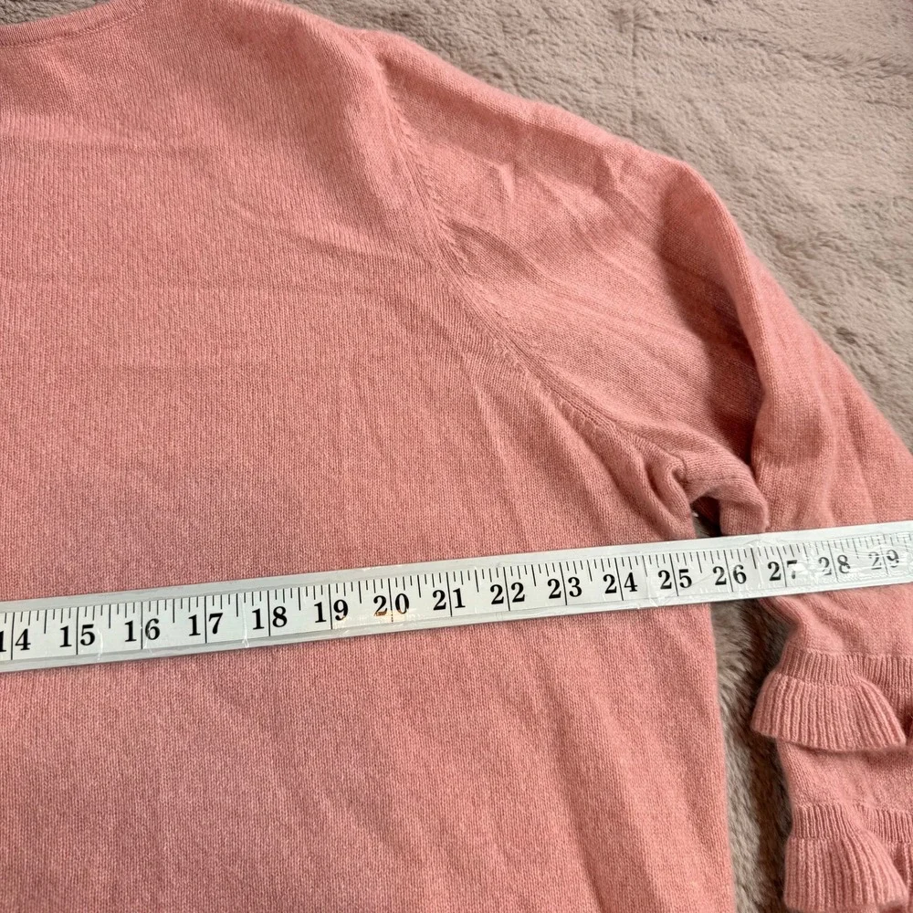 Charter Club Luxury‎ 100% Cashmere Pink Ruffle Bell Sleeve Sweater 3X Plus Size